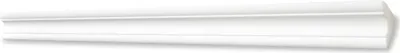 A white decorative molding profile on a white background.