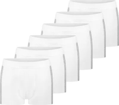 Produktbild von Schiesser 6er Pack - 95/5 Stretch - Baumwolle Retro Short / Pant Elastischer Softbund für optimalen Tragekomfort, Weiches Material bietet hohe Bewegungsfreiheit, Sportliches Design mit kontrastierenden Seitenstreifen weiß 5