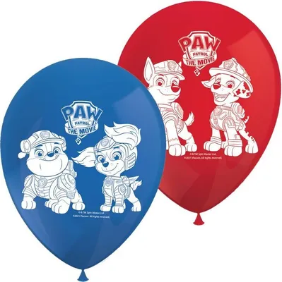 Produktbild von Paw Patrol Latex Luftballons Set 8 Stück, 30 cm Durchmesser, für Luft & Helium
