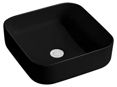 Image de Beitz & Walz AqvaCeramica lavabo à poser "SlimRim" 385 x 385 mm noir mat