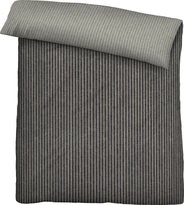 Produktbild von biberna Melange-Flanell Bettwäsche 0840507 WEBSTREIFEN color: titanium, size: 1x 155x200 cm + 1x 80x80 cm