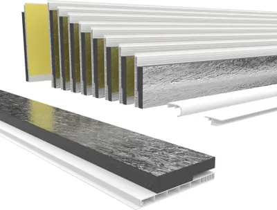 Produktbild von HEXIM PVC Rollladenkastendeckel mit Dämmung Länge: 1000 - 2000mm, Breite: 120 - 320mm, Revisionsklappe Rollladendeckel Rolllladen Jalousie Deckel Klappe (120mm x 2 Meter)