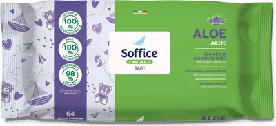 Immagine prodotto di Salviette Soffice Natural Baby Aloe - Formula Idratante Per Igiene Quotidiana Bimbi, Neonati - 12 Confezioni da 64pz