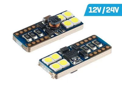 Zdjęcie produktu dla Żarówka VISION W5W (T10) 12/24V 8x 3030 SMD LED, nonpolar, CANBUS, biała, 2 szt.