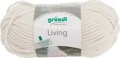Immagine prodotto di Gründl Wolle Living, 100 gr., lana per sciarpe e cappelli, 80% poliacrilico/20% poliammide crema (01)