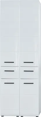 Produktbild von Trendteam Stauraumelement Hochglanz Weiß, 4 Türen, 2 Schubkästen, 6 Einlegeböden, B 60 x H 182 x T 31 cm, Skin/Gloss/Line