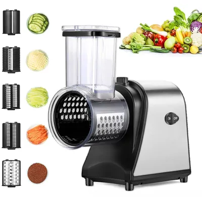 Elektrische Gemüseschneidemaschine 250 W, 5-in-1, Edelstahl
