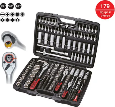 Produktbild von KS Tools 1/4 +3/8 +1/2 Steckschlüssel 179-tlg 917.0779