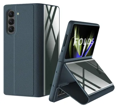 Produktbild von Für Samsung Galaxy Z Fold5 5G Schutzhülle aus Kunstleder mit Kreditkartenfach