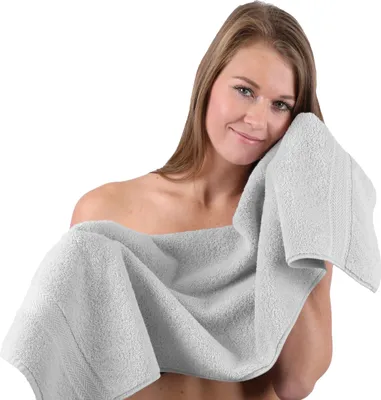 Produktbild von Betz Handtuch PREMIUM 100% Baumwolle 50x100 cm Gesicht- Hände- Körper- Handtuch Farbe - silber