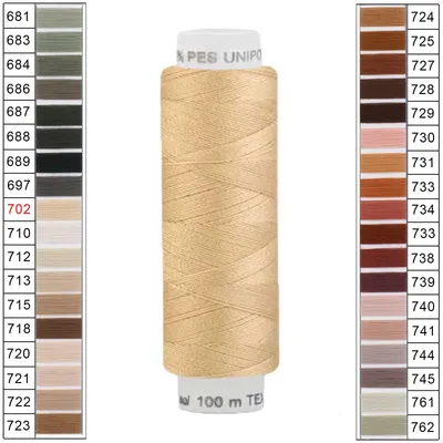 100m / 1 Spule Unipoly 120 TEX14x2 Polyester beige