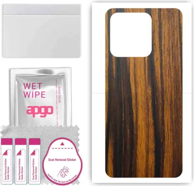 Produktbild von apgo Rückseite Schutzfolie, Skin, kompatibel mit Xiaomi Redmi 10A Sport, Hinten Displayschutzfolie aus Vinylfolie, kratzfest, einfache Montage - Tigerwood