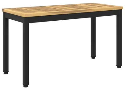 Image de vidaXL Banc de jardin, 80,5 x 35 x 45 cm, en bois d'acacia massif, blanc et noir