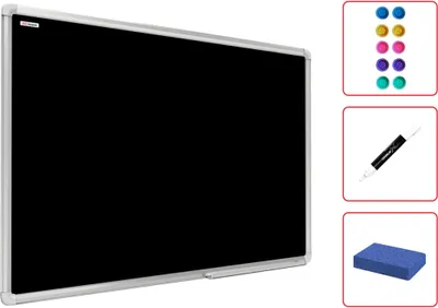 Zdjęcie produktu dla Tablica kredowa magnetyczna 120x90 czarna, rama Premium EXPO