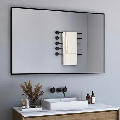 Imagen del producto de Espejo de pared rectangular, color , 70x120 cm. Diseño moderno y elegante, ideal para baño. Se puede colgar vertical u horizontalmente