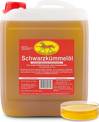 Produktbild von Schwarzkümmelöl 2,5 L Kanister für Pferde und Hunde Kaltgepresst – Frisch uns ohne Zusätze - Aus Eigener Pressung