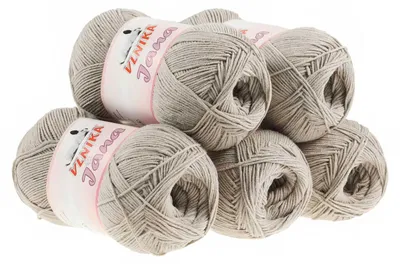 Immagine prodotto di 5 gomitoli da 100g di filato per maglia, filato per uncinetto, lana per uncinetto, disponibile in diverse colorazioni, colore: grigio-beige