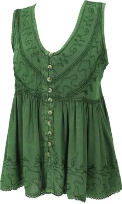 Produktbild von Top Boho Chic, Besticktes Top - Grün, Damen, Viskose, Tops & T-Shirts