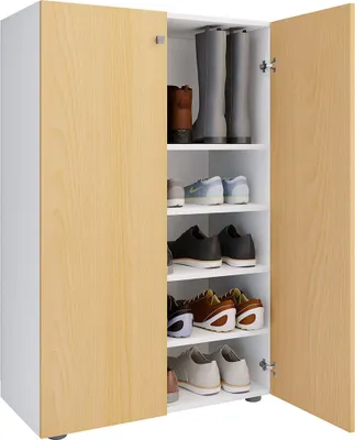 Produktbild von LonaXL5DT Schuhschrank 2 Türen weiß, buche.