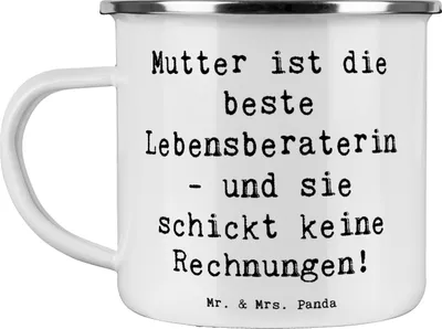 Produktbild von Mr. & Mrs. Panda Pott Spruch Mama Ratschläge - Weiß - Geschenk, Jubiläen, Mutter, Lebensberaterin, Liebe, Mutterliebe, Unterstützung, Familie, Kaffeepott, Verwandte