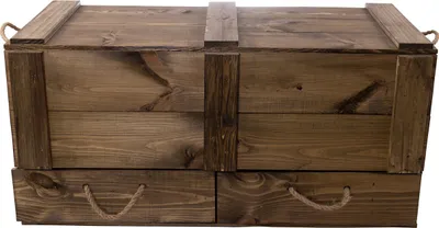 Produktbild von 1x HOLZTRUHENBANK mit Deckel + 2 Schubladen / NEU / 85,5x42x43,5 cm Stauraum / für Bettzeug uvm