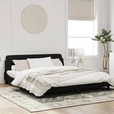 Produktbild von "2026 Aktion"Bettgestell - CLORIS - Doppelbett - Robust und langlebig - "Dover" Schwarz 180x200 cm - Einfache Montage -  Samt - NeuMöbel6146456