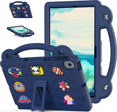Produktbild von Schutzhülle für Samsung Galaxy Tab A8 10.5 2021/2022 X200/X205/X207 Niedliche Hülle für Kinder, Stoßfest mit Griff und Ständer Dunkelblau