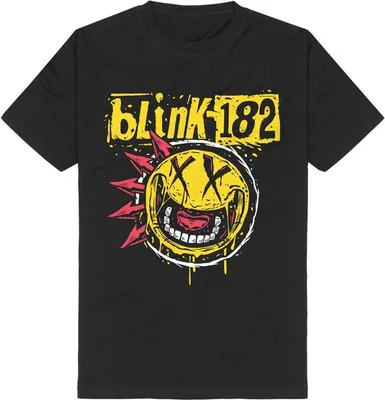 Produktbild von Blink-182 T-Shirt Herren Punk Smile schwarz Band-Merch, Bands 100% Baumwolle M