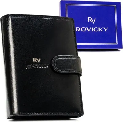 Obrázek produktu pro Pánská peněženka Rovicky z přírodní kůže černá RFID 12,5 cm