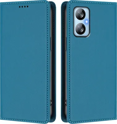 Image de Etui en cuir pour Blackview A52 / A52 Pro, étui magnétique en cuirPolyuréthaneavec support Lake blue