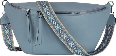 Produktbild von Umhängetasche XXL Bauchtasche (DB-001) Bag Hüfttasche Kunstleder Italy-Design BLUE