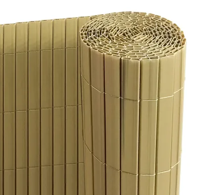 Productafbeelding van PVC privacy-scherm met ribbels, extra stevig voor balkon en tuin (80 x 400 cm, bamboe-look)