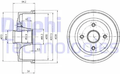 Produktbild von 2x DELPHI Bremstrommel BF472 für OPEL Corsa C Schrägheck (X01)