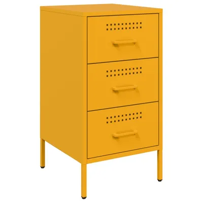Image de Table de chevet jaune moutarde 36x39x68 cm acier