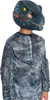 Immagine prodotto di Jurassic World - Dinosauro Velociraptor blu - Maschera per bambini