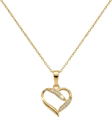 Produktbild von 375 Echtgold Kette Herz Unendlichkeit Anhänger Damen