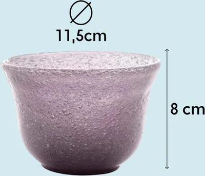 Zdjęcie produktu dla Zestaw różowych szklanych miseczek, 6 sztuk, 8 x 11,5 cm, na deser