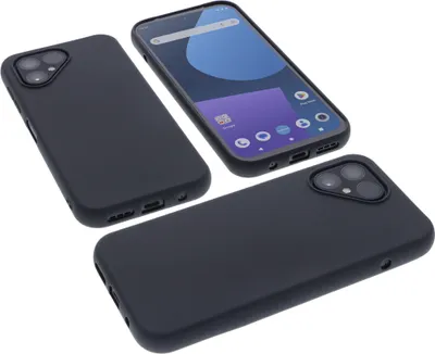 Produktbild von foto-kontor Hülle kompatibel mit Fairphone 5 Schutzhülle schwarz Tasche Gummi TPU Handy Schutz Handytasche Handyhülle Smartphone Case Kantenschutz Eckenschutz