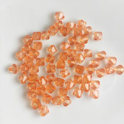 Image de Bicone double cône 100 pièces perles acryliques cristal perles en vrac avec trou , 4 mm 100 pièces, orange, orange clair