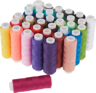 Produktbild von VBS Nähgarn-Set "Bunt sortiert", 36-tlg., à 100 m, Polyester