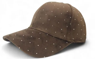 Produktbild von styleBREAKER Damen Baseball Cap mit Strass Nieten | 6-Panel Samt Basecap mit gebogenem Schirm | Verstellbare Einfarbige Kappe mit Klettverschluss 56-59 cm