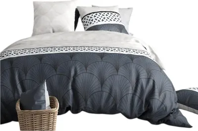 Image de Housse couette + taie Eventails graphique arcadie