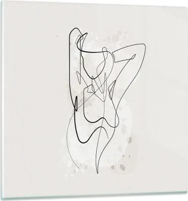 Produktbild von Bilder auf glas - Einteilig - Linie Frau Linie - 60x60cm - Glasbilder - Wandbilder - Bilder - zum Aufhängen bereit - Wanddekoration aus Glas - Glas Bilder - Wandbild auf Glas - GAC60x60-5119