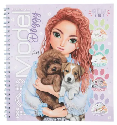 Malbuch mit 40 Seiten – Hunde gestalten, inkl. 5 Stickerbögen