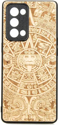 Produktbild von Holzhülle Bewood für Oppo Reno 6 Pro Aniegre Aztekischer Kalender