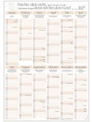 Produktbild von Kalender 2027 A3 mit Jahreslosung und Monatssprüchen, Termineintragungen, Posterformat