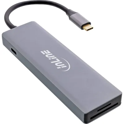 Zdjęcie produktu dla InLine® 33271O InLine® USB 3.2 Type C Multi Hub (3x USB-A 5Gb/s + USB Type-C (PD 100W), Cardreader, HDMI 4K@30Hz), OTG, metalowa obudowa