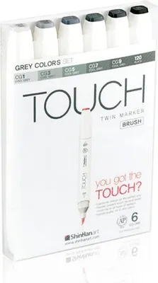 Produktbild von Touch Brush Marker Grey Colors 6er Set