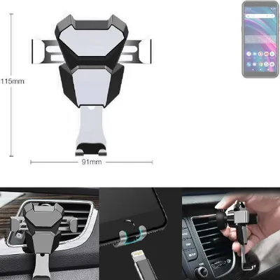 Produktbild von K-S-Trade Lüftungshalterung kompatibel mit BLU C5 Max kompakte Handy-Halterung Lüftungsschlitz Lüftungsgitter Autohalterung KFZ Auto-Halterung