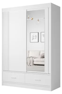 Produktbild von CANADA Schwebetürenschrank 150 cm mit Spiegel, Weiß/Artisan